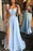 A Line Cap Sleeve Sweetheart Long Split Prom with Appliques Charming Formal Dress - Prom Dresses