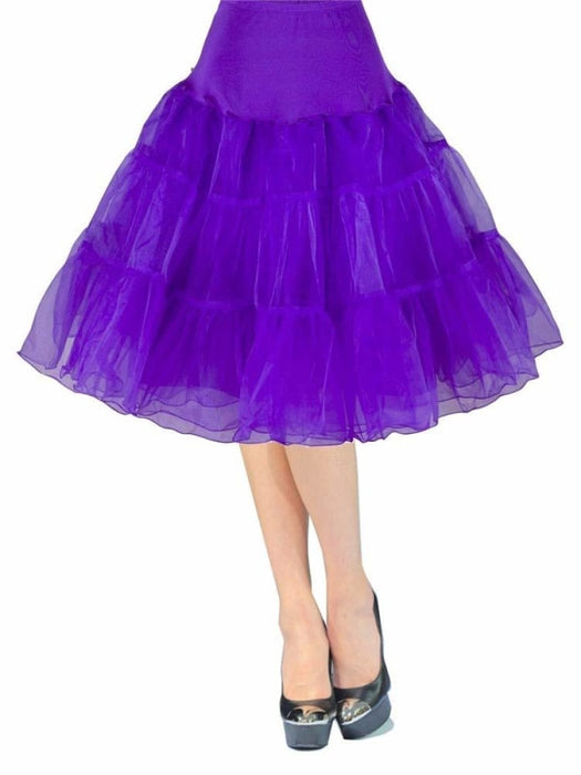 Multi Color Tulle Knee Length Wedding Petticoats | Bridelily - Purple / M - wedding petticoats