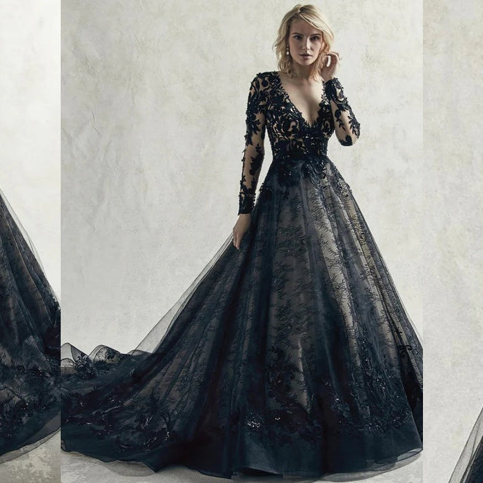 The unique charm of the black wedding dresses