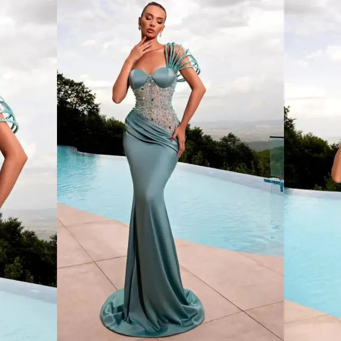 Elegant and Luxurious Satin Prom Dress