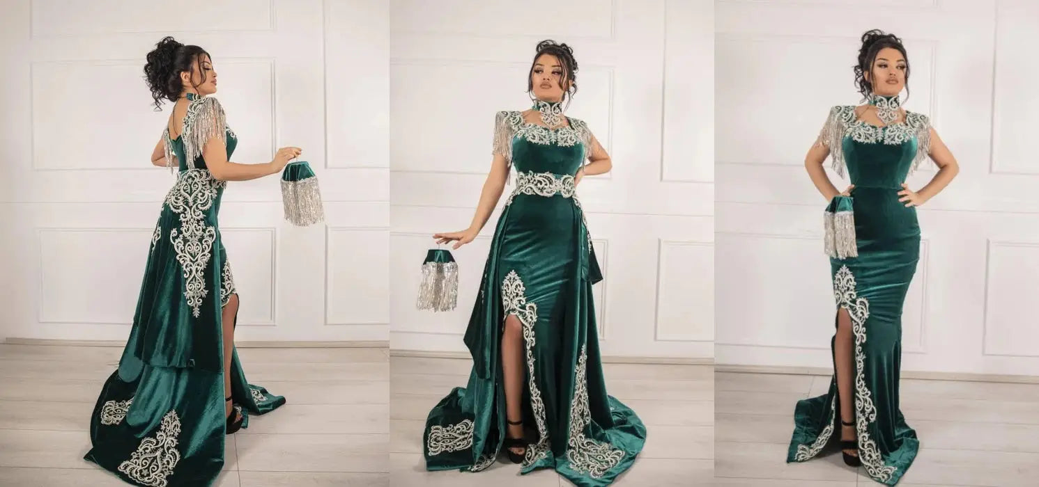 Explore the charm of Bridelily velvet evening gowns