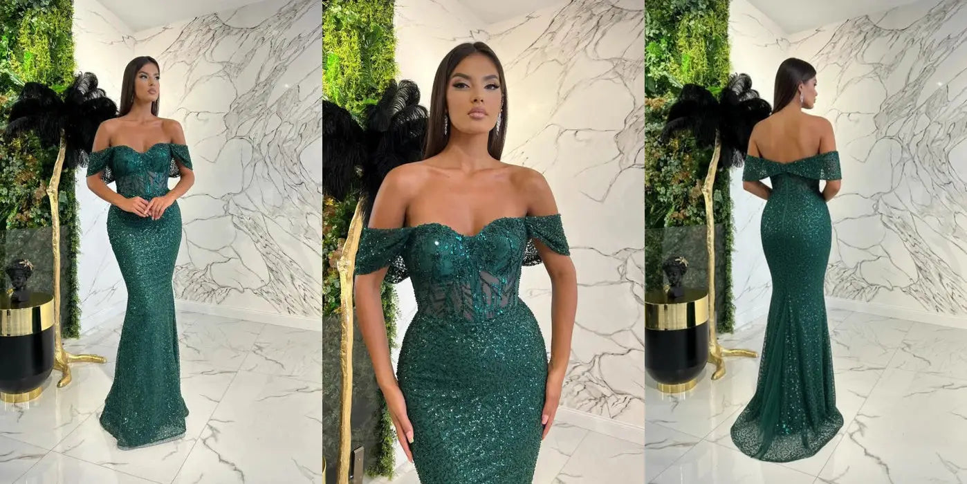 Shining throughout the venue and exuding charm - Bridelily sequined evening dress recommendation