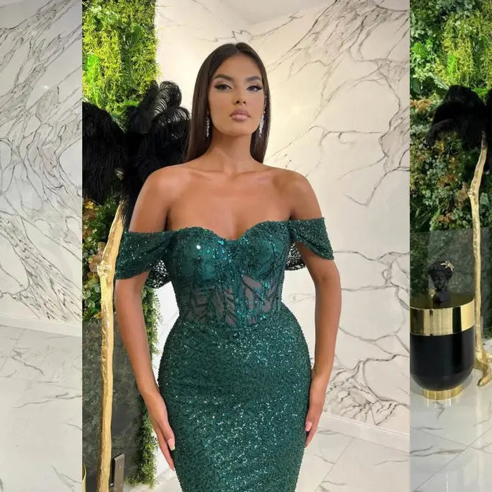 Shining throughout the venue and exuding charm - Bridelily sequined evening dress recommendation