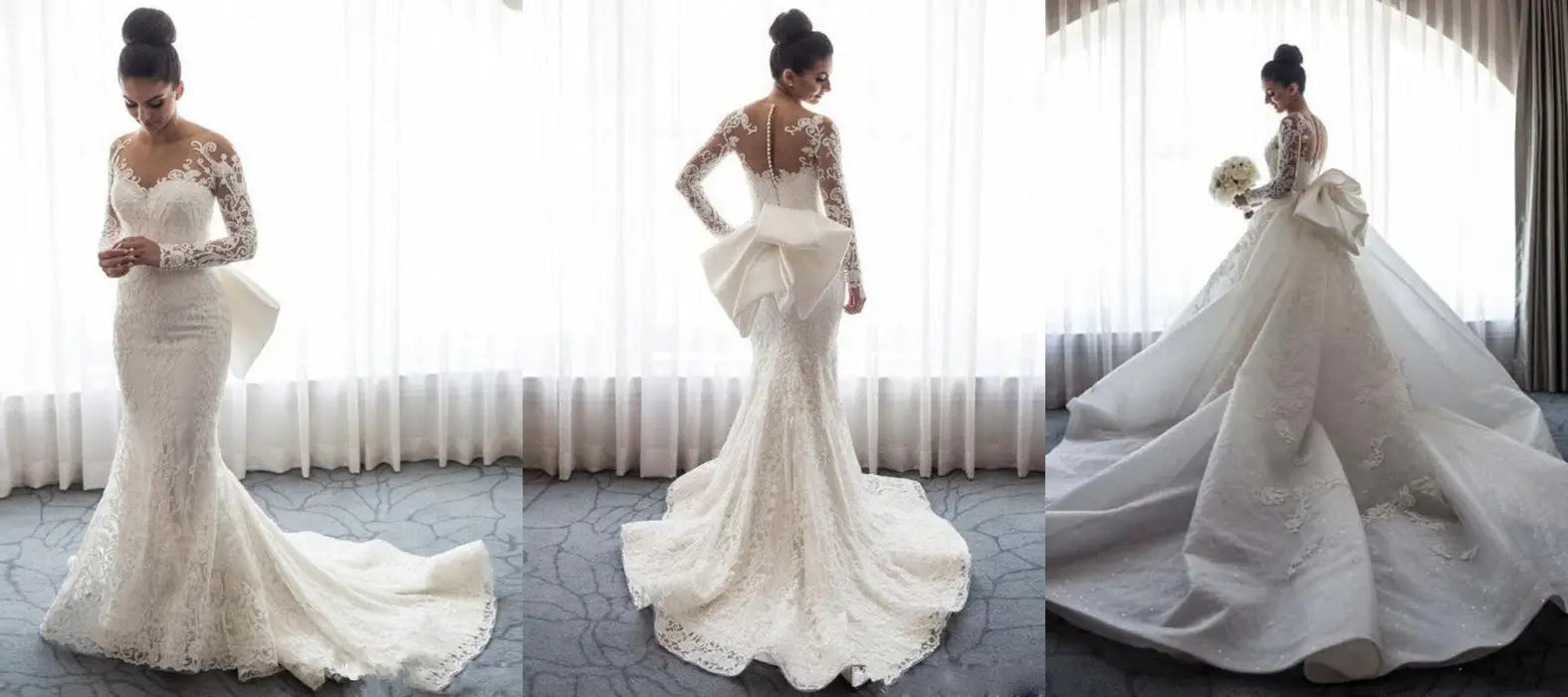 Recommended elegant long-sleeved wedding dress: Open Bridelily and discover your dreamy bride look.