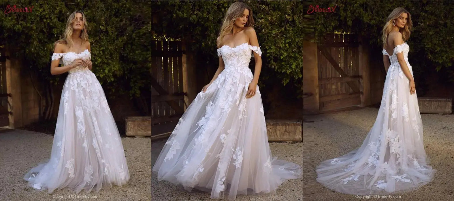 Selected lace wedding gowns and dresses are highly recommended. Bridelily will create a dreamy wedding look for you.