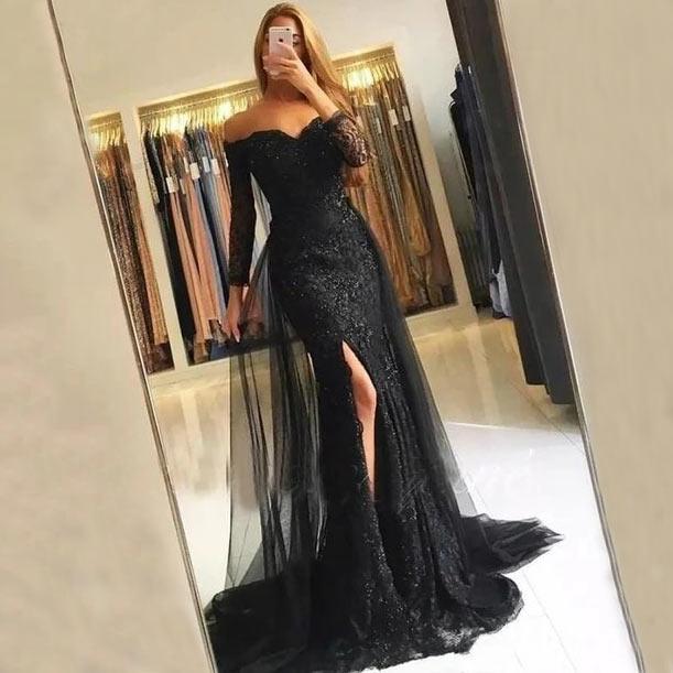 Cheap Prom Dresses 2020&Black Long Sleeve Prom Dress Cheap - Bridelily