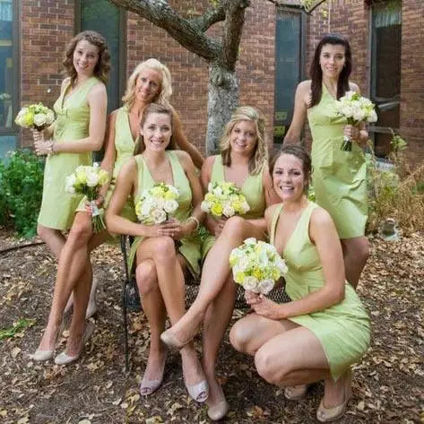 Simple Short Bridesmaid Dresses -Bridelily