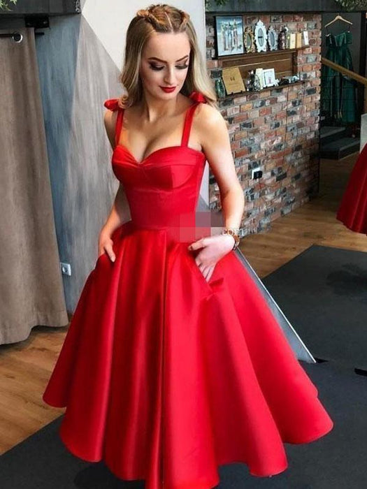 Vintage 1950s Red Wedding Dresses Straps-Bridelily Vintage 1950s Red Wedding Dresses Straps-Bridelily
