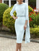 Tea-Length Mother of the Bride Scoop Neck Sheath Dress