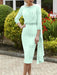 Tea-Length Mother of the Bride Scoop Neck Sheath Dress
