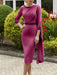 Tea-Length Mother of the Bride Scoop Neck Sheath Dress