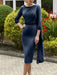 Tea-Length Mother of the Bride Scoop Neck Sheath Dress