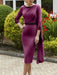 Tea-Length Mother of the Bride Scoop Neck Sheath Dress