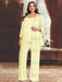 Plus Size Chiffon Mother of the Bride Pantsuit with Sequined Jacket