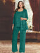 Plus Size Chiffon Mother of the Bride Pantsuit with Sequined Jacket