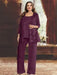 Plus Size Chiffon Mother of the Bride Pantsuit with Sequined Jacket
