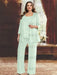 Plus Size Chiffon Mother of the Bride Pantsuit with Sequined Jacket