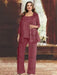 Plus Size Chiffon Mother of the Bride Pantsuit with Sequined Jacket