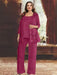 Plus Size Chiffon Mother of the Bride Pantsuit with Sequined Jacket