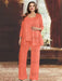 Plus Size Chiffon Mother of the Bride Pantsuit with Sequined Jacket