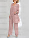 Ankle-Length Chiffon Mother of the Bride Pantsuit with Jacket in Scoop Style