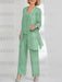 Ankle-Length Chiffon Mother of the Bride Pantsuit with Jacket in Scoop Style