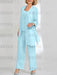 Ankle-Length Chiffon Mother of the Bride Pantsuit with Jacket in Scoop Style