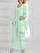 Ankle-Length Chiffon Mother of the Bride Pantsuit with Jacket in Scoop Style