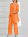 Ankle-Length Chiffon Mother of the Bride Pantsuit with Jacket in Scoop Style