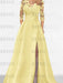 Sweetheart A-Line Princess Floor-Length Mother of the Bride Dress with 3/4 Sleeves Lace & Side Split