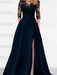 Sweetheart A-Line Princess Floor-Length Mother of the Bride Dress with 3/4 Sleeves Lace & Side Split