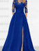 Sweetheart A-Line Princess Floor-Length Mother of the Bride Dress with 3/4 Sleeves Lace & Side Split