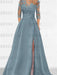 Sweetheart A-Line Princess Floor-Length Mother of the Bride Dress with 3/4 Sleeves Lace & Side Split