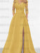 Sweetheart A-Line Princess Floor-Length Mother of the Bride Dress with 3/4 Sleeves Lace & Side Split