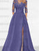 Sweetheart A-Line Princess Floor-Length Mother of the Bride Dress with 3/4 Sleeves Lace & Side Split