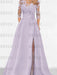 Sweetheart A-Line Princess Floor-Length Mother of the Bride Dress with 3/4 Sleeves Lace & Side Split