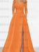 Sweetheart A-Line Princess Floor-Length Mother of the Bride Dress with 3/4 Sleeves Lace & Side Split