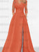 Sweetheart A-Line Princess Floor-Length Mother of the Bride Dress with 3/4 Sleeves Lace & Side Split
