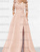 Sweetheart A-Line Princess Floor-Length Mother of the Bride Dress with 3/4 Sleeves Lace & Side Split
