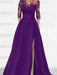 Sweetheart A-Line Princess Floor-Length Mother of the Bride Dress with 3/4 Sleeves Lace & Side Split