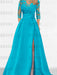 Sweetheart A-Line Princess Floor-Length Mother of the Bride Dress with 3/4 Sleeves Lace & Side Split