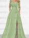 Sweetheart A-Line Princess Floor-Length Mother of the Bride Dress with 3/4 Sleeves Lace & Side Split