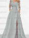 Sweetheart A-Line Princess Floor-Length Mother of the Bride Dress with 3/4 Sleeves Lace & Side Split