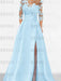 Sweetheart A-Line Princess Floor-Length Mother of the Bride Dress with 3/4 Sleeves Lace & Side Split