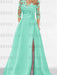 Sweetheart A-Line Princess Floor-Length Mother of the Bride Dress with 3/4 Sleeves Lace & Side Split