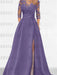 Sweetheart A-Line Princess Floor-Length Mother of the Bride Dress with 3/4 Sleeves Lace & Side Split