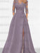 Sweetheart A-Line Princess Floor-Length Mother of the Bride Dress with 3/4 Sleeves Lace & Side Split
