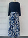 Princess A-Line V-Neck Floral Mother of the Bride Dress with 3/4 Sleeves and Ankle Length