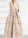 3/4 Sleeve Shirt Collar A-Line Mother of the Bride & Groom Dress with Printed Floral