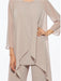 Ankle-Length Mother of the Bride Pantsuits with Jacket in Chiffon Round Neck and 3/4 Sleeves